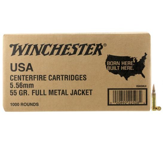 Winchester Ammunition 55 gr Full Metal Jacket 5.56 Ammo, 1000/box – WM1931000