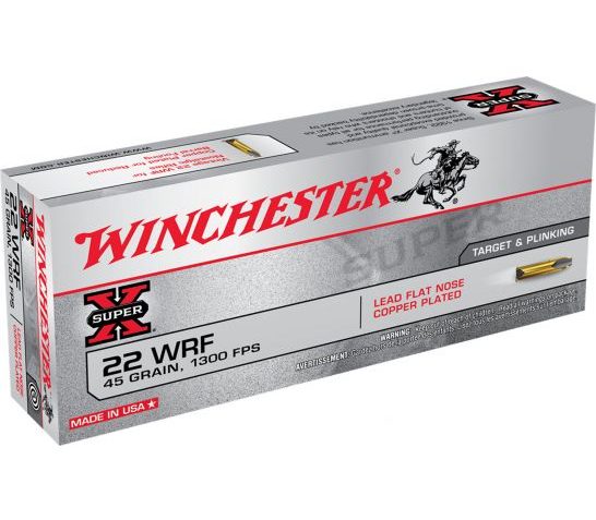 Winchester Ammunition Super-X 45 gr Lead Flat Nose Copper-Plated .22 Win Rimfire Ammo, 50/box – 22WRF
