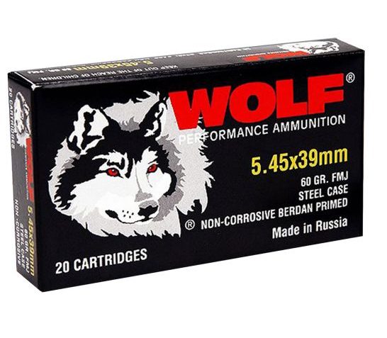 Wolf Performance PolyFormance 60 gr Full Metal Jacket 5.45x39mm Ammo, 750/case – 545BFMJ
