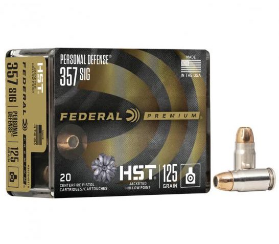 Federal 125 gr HSTJHP .357 SIG Ammo, 20/pack – P357SHST1S
