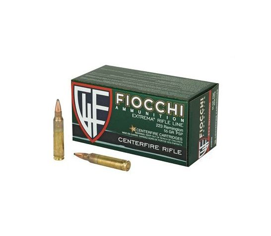 Fiocchi 223 Remington Ammo 55 Grain Pointed Soft Point, 50 rds/box – 223B50