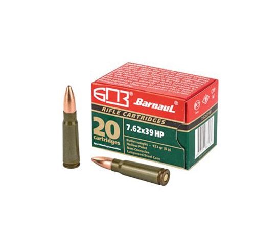 Barnaul  7.62×39 Ammo 123 Grain Hollow Point Steel Lacquered Case, 20 Round Box – BRN762x39HP123