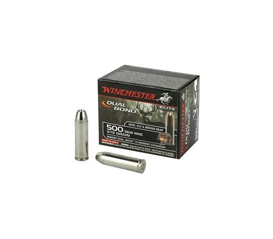 Winchester Dual Bond Supreme Elite 500 S&W Ammo 375 Grain 20 rds/box – S500SWDB