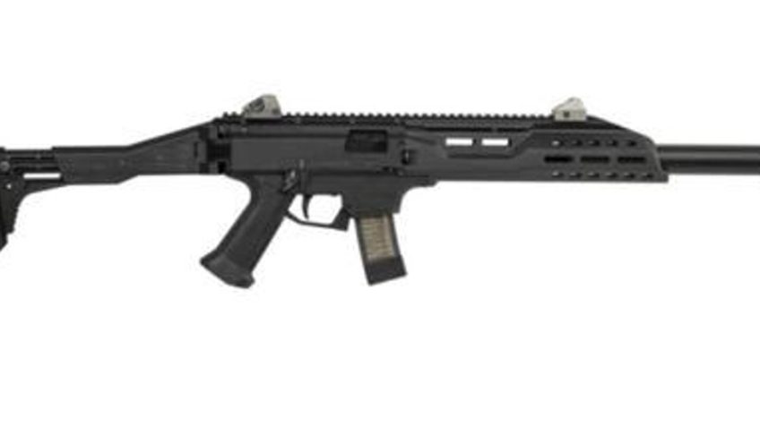 CZ Scorpion EVO 3 S1 Carbine, 9mm, 16.2" Threaded Barrel, 1/2×28 Thread Pitch, Folding Stock, Adjustable Sights, Removable Faux Suppressor, 10 Rounds