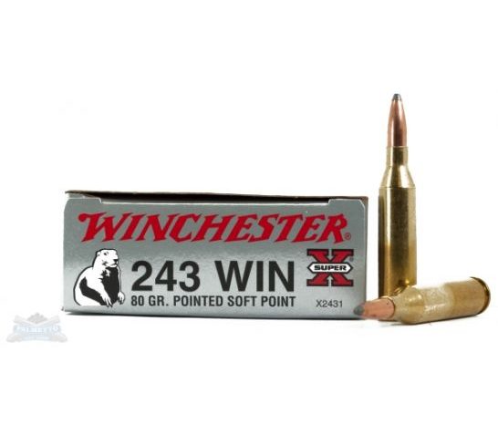 Winchester 243 80gr PSP Super-X Ammunition 20rds – X2431
