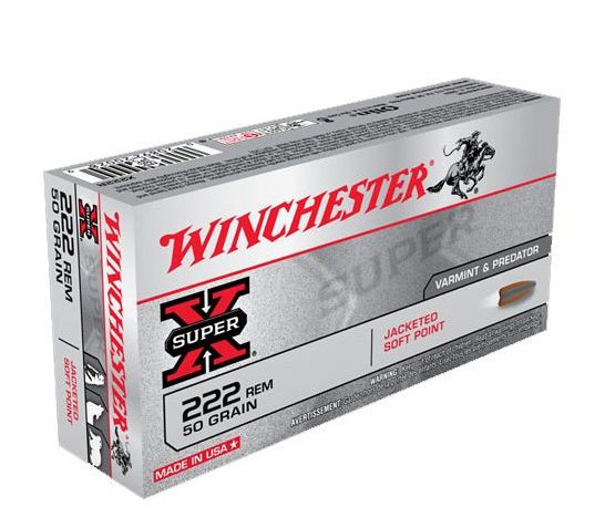 Winchester 222 Remington 50gr Soft Point Ammunition, 20 Round Box – X222R