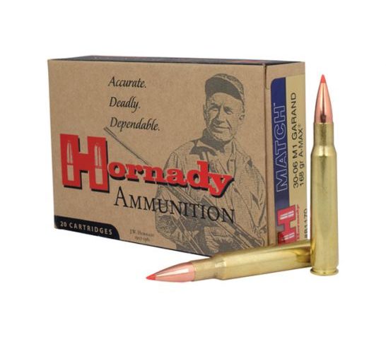Hornady 30-06 Springfield 168gr ELD Match M1 Garand Ammunition, 20 Round Box – 81171