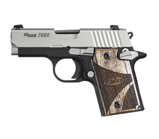 Sig Sauer P938 9mm Blackwood Two-Tone Pistol 938-9-BG-AMBI