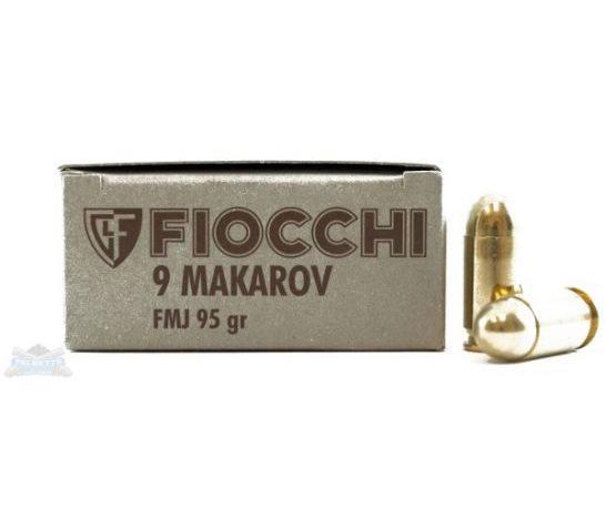 Fiocchi 9X18 Makarov 95GR FMJ Ammunition 50rds – 9MAK