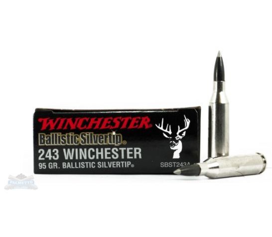 Winchester 243 95gr Ballistic Silvertip Rifle Ammunition 20trds – SBST243A