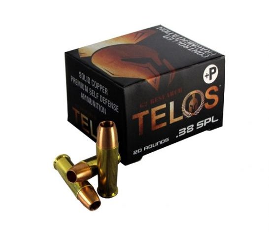 G2 Research .38 Special+P 105 gr SCHP Telos Ammunition, 20 Rounds – G00618