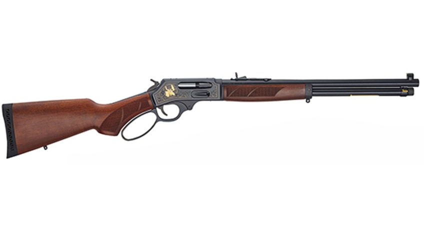 Henry Side Gate Wildlife 45-70 Gov 4+1 18.43" Fancy American Walnut Blued Right Hand with Large Loop