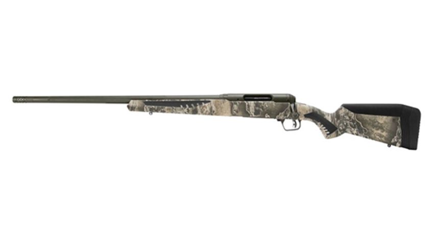 Savage 110 Timberline 6.5 PRC 3+1 Cap 24" Olive Drab Green Cerakote Rec/Barrel Realtree Excape Fixed AccuFit Stock Left Hand (Full Size)