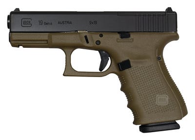 Glock 19 Gen 4 OD Green / Black 9mm 4-inch 15Rds MOS