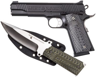 Magnum Research Black Desert Eagle 1911 45ACP 5 Inch with Knife