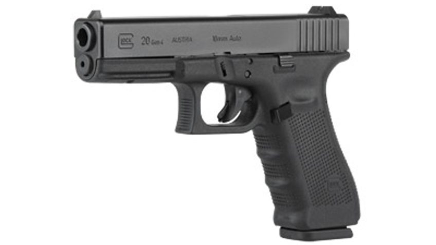 Glock 20 Gen4 AUS 10mm, 4.61" Barrel, Fixed Sights, Matte Black, 15rd