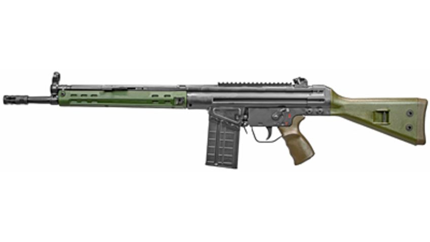 PTR Industries PTR-91 GIRK, 308 Win, 16" Barrel, Black, Green Furniture, 20Rd, Welded Scope Mount, Metal Lower, Removable 5/X24 Flash Hider, 1-20Rd Magazine