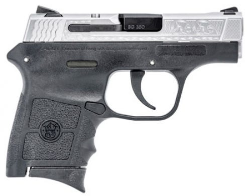 Smith and Wesson M&P Bodyguard 380 Stainless / Black .380 ACP 2.75-inch 6Rd Engraved Slide