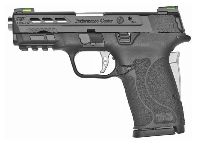 Smith and Wesson M&P9 Shield EZ Performance Center Silver Barrel 9mm 3.83" Barrel 8-Rounds No Thumb Safety