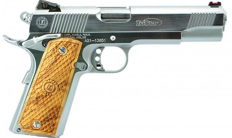 TriStar American Classic Trophy 1911 45 ACP 5" 8 Rounds Chrome Steel Frame/Slide