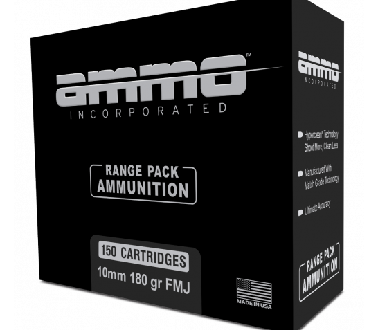 Ammo Inc Signature 180 gr FMJ 10mm Ammo 150 Rd Range Pack – 10180FMJ-A150