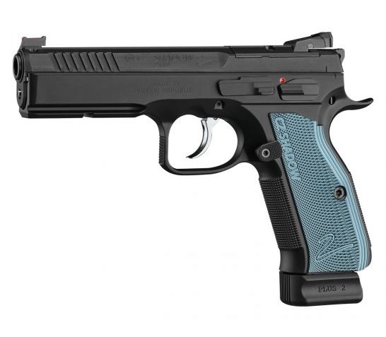 CZ Shadow 2 Optics Ready 9mm Pistol With Blue Grips, Black – 91251