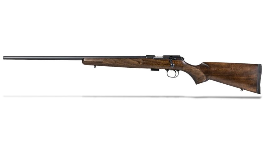 CZ-USA American Left-Hand .22 WMR 24″ 1/2×28″ Bbl Walnut American-Style 5rd Rimfire Rifle w/11mm Dovetail 02391