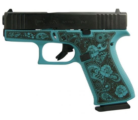 Glock 43X Engraved 9mm Pistol, Tiffany Blue/Black – PX4350201GRFP