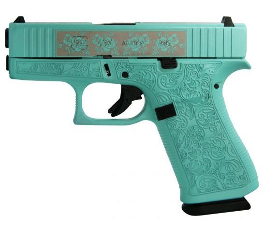 Glock 43X Engraved Paisley 9mm Pistol, Tiffany Blue – GLPX4350201GRP