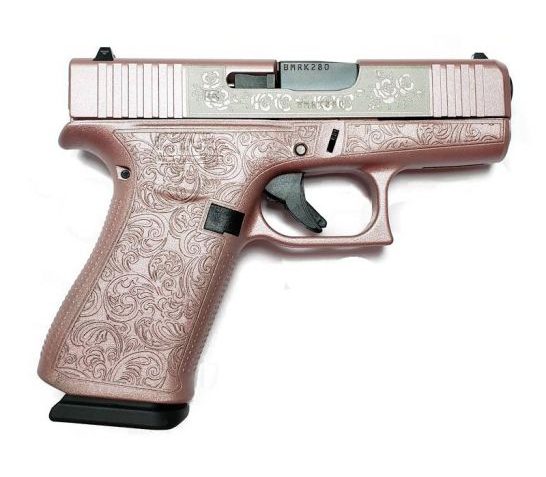 Glock 43X "Glock and Roses" Engraved 9mm Pistol, Pink – PX4350201GR