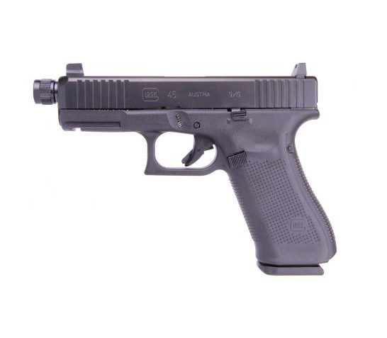 Glock 45 Gen 5 9mm Pistol with Front Serrations and Threaded Barrel, Black – PA455S3G03tb