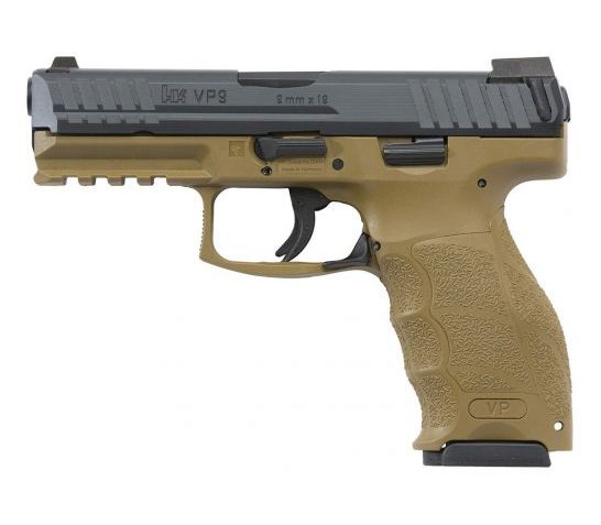 HK VP9 9mm Pistol With Night Sights, FDE/Black – 81000226