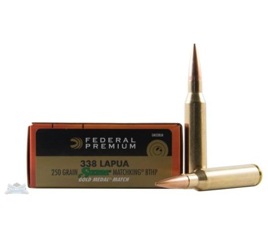 Federal 338 Lapua Magnum 250gr Sierra MatchKing BTHP God Medal Ammunition 20rds – GM338LM