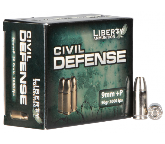 Liberty 9mm+P 50gr HP Civil Defense Ammunition 20rds – LA-CD-9-014