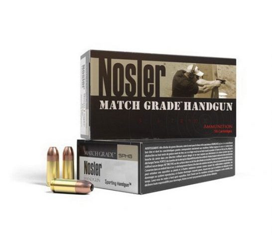 Nosler Match Grade 9mm Luger 147 grain Jacketed Hollow Point Handgun Ammo, 50/Box – 51325