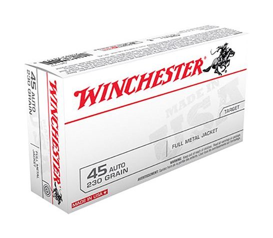 Winchester USA 45 Auto/ACP 230gr FMJ Ammunition 50rds – Q4170