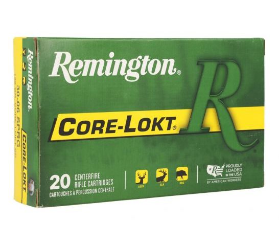 Remington Core Lokt 180 gr SP 30-06 Springfield Ammunition, 20 Rounds – 21407