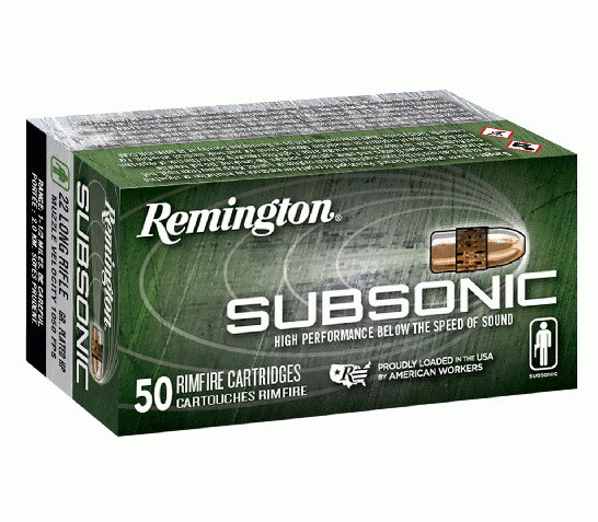 Remington Subsonic 40 gr PHP 22 lr Ammo, 50/Box – S22HPA
