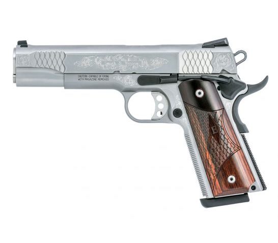 Smith & Wesson 1911 Engraved .45 ACP Pistol, Stainless – 10270