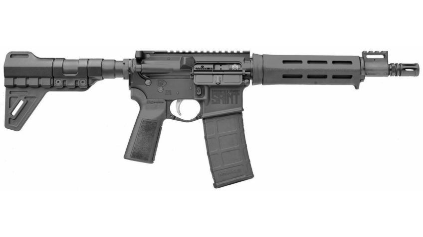 Springfield SAINT AR-15 Pistol, 223REM/5.56mm, 9.6" Barrel, 1:8 Twist, A2 Flash Hider, M-LOK Pistol Grip, Trinity Force Breach Blade, 30Rd, Mag