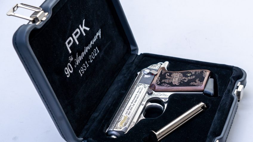 Walther PPK 90th Anniversary, Engraved, 1 of 90, Gold Inlay, Stainless