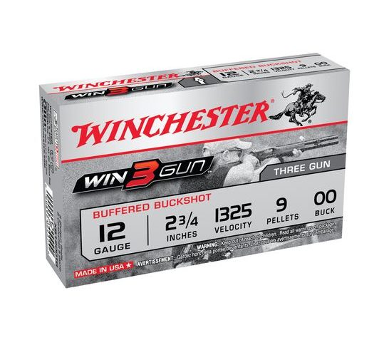 Winchester 12ga 2.75 00 Buck WIN3GUN Ammunition 5rds – XB1200TG
