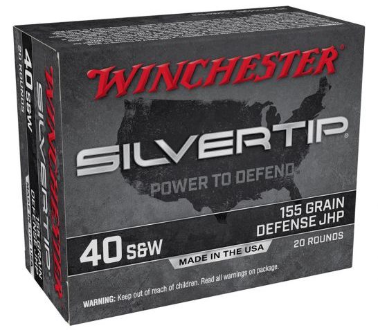 Winchester Silver Tip 155 gr JHP .40 S&W Ammunition 20 Rounds – W40SWST