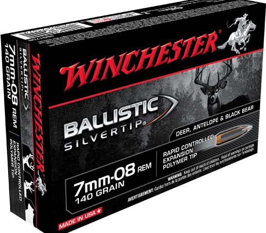 Winchester 7mm-08 140gr Ballisctic SilverTip Rifle Ammunition 20rds – SBST708