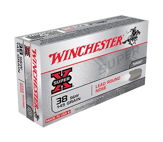 Winchester 38 S&W 145gr LRN Ammunition 50rds – X38SWP