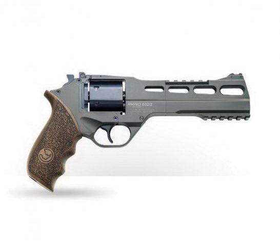 Chiappa Firearms, Rhino 60DS Revolver, Double Action/Single Action, 357 Magnum, 6" Barrel, Alloy, OD Green, Walnut Grips