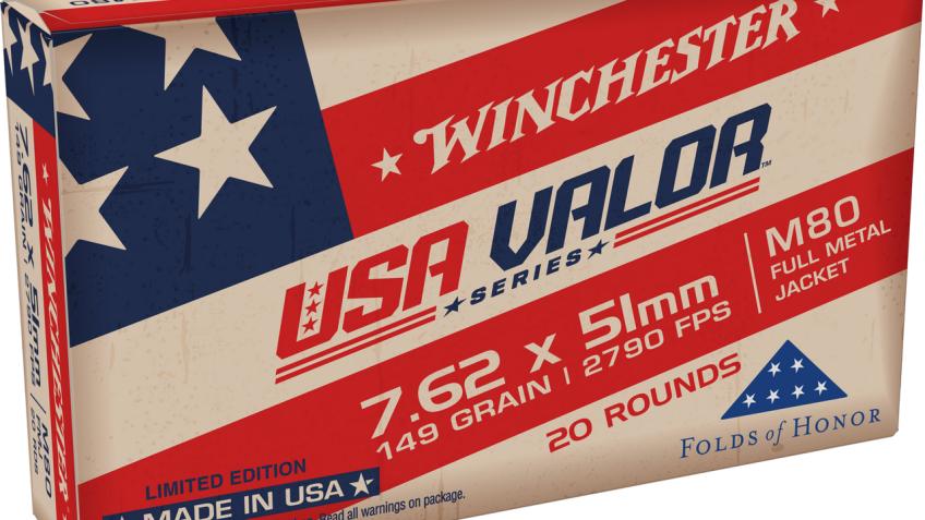 Winchester USA Valor Rifle Ammo 7.62x51mm NATO 149-Grain Full Metal Jacket (FMJ) 20-Rounds