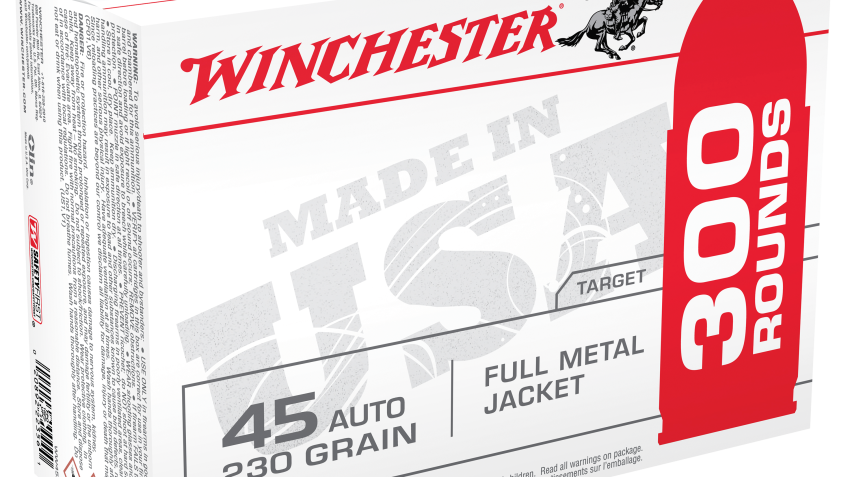 Winchester USA Handgun Ammo Bulk Pack – .45 Automatic Colt Pistol – 230 Grain