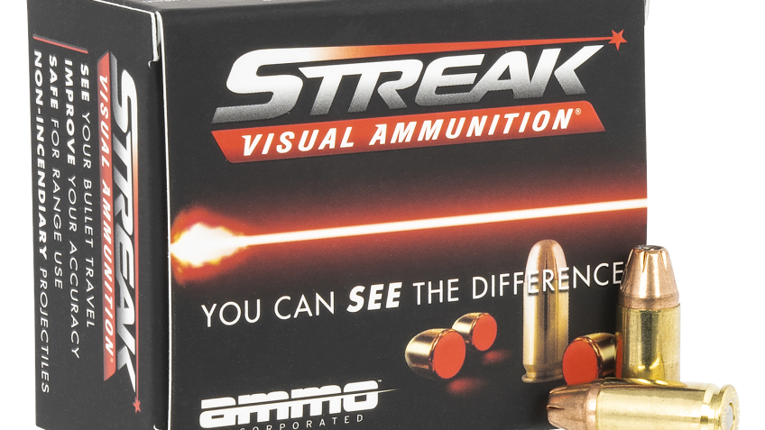 Ammo, Inc. Streak Visual Handgun Ammo – 9mm Luger – 15 Gr. – 20 Rounds – Jacketed Hollow Point