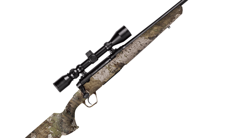 Savage Axis XP Compact Bolt-Action Rifle in TrueTimber Strata – .243 Winchester